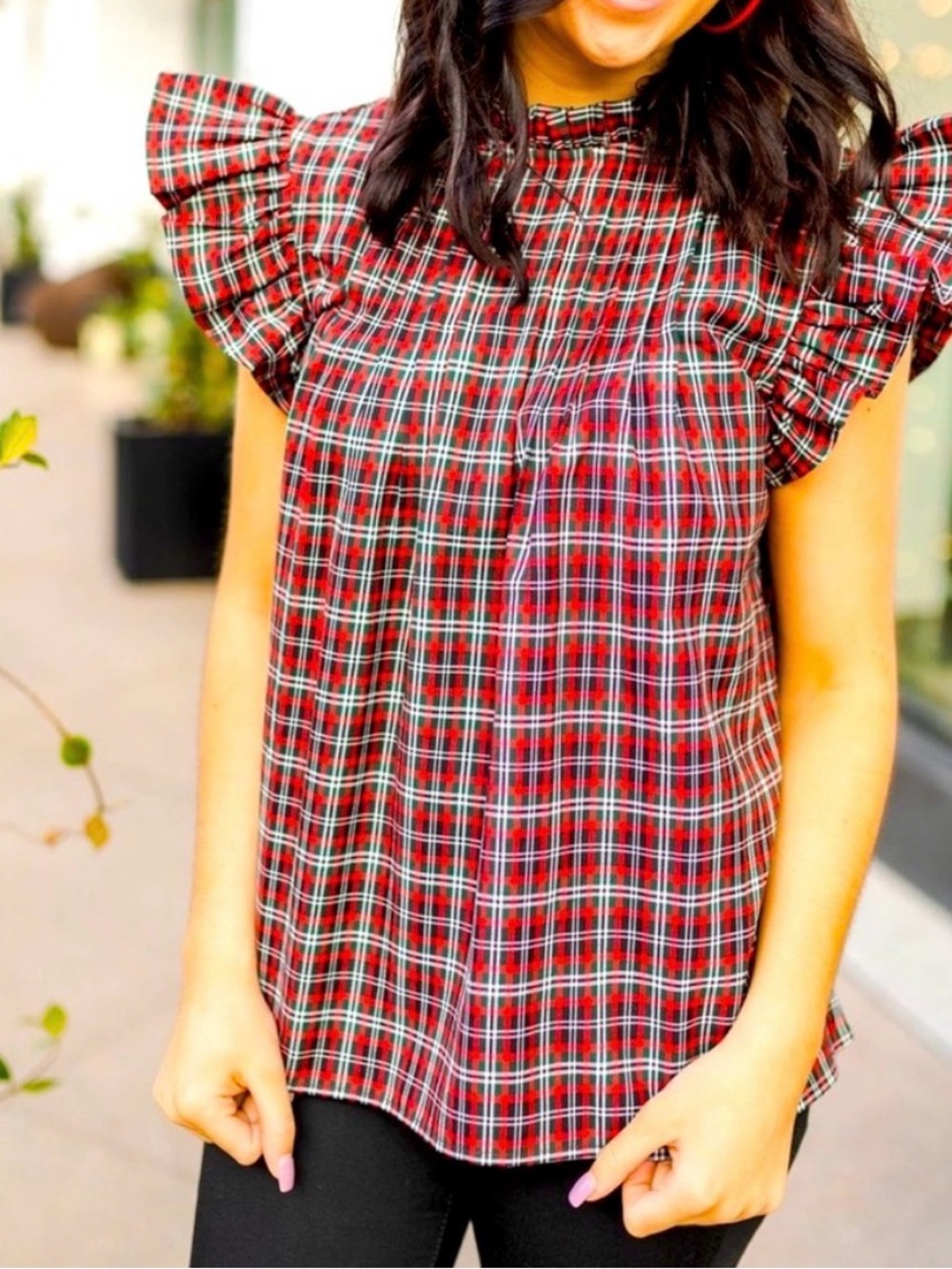 Victoria Dunn Tartan Red Plaid Shirt Size Medium